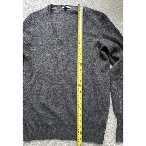 Halogen 100% Cashmere Sweater Women's Small V-Neck Heathered Gray - Picture 5 of 11